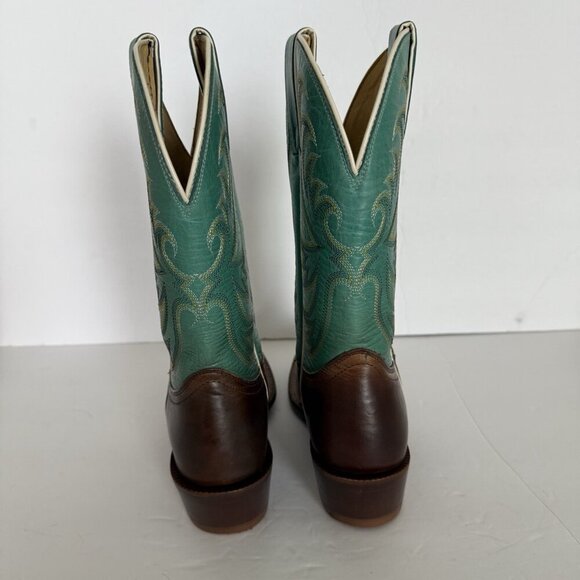 TONY LAMA Rowena 11” Women’s 6B Brown Turquoise Leather Western Boot USA SA2101 - Picture 13 of 15
